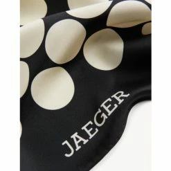 JAEGER Pure Silk Printed Polka Dot Scarf Women Black Mix -JAEGER Shop unnamed file 605