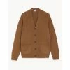 JAEGER Wool With Cashmere V-Neck Cardigan Men Toffee