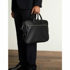 JAEGER Premium Leather Pebble Grain Laptop Bag Men Black -JAEGER Shop unnamed file 633