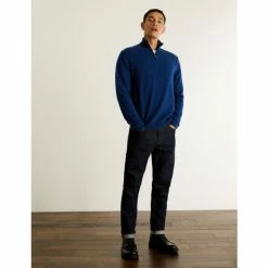 JAEGER Pure Cashmere Half Zip Jumper Men Medium Blue -JAEGER Shop unnamed file 636