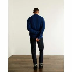 JAEGER Pure Cashmere Half Zip Jumper Men Medium Blue -JAEGER Shop unnamed file 637