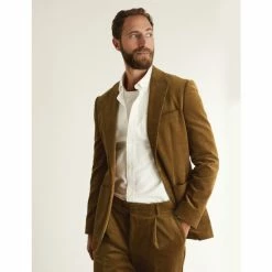 JAEGER Tailored Fit Italian Corduroy Jacket Men Chestnut -JAEGER Shop unnamed file 657