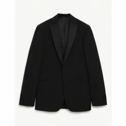 JAEGER Slim Fit Wool Tuxedo Jacket Men Black