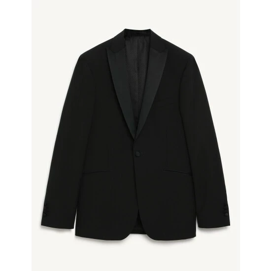JAEGER Slim Fit Wool Tuxedo Jacket Men Black 1 JAEGER Slim Fit Wool Tuxedo Jacket Men Black