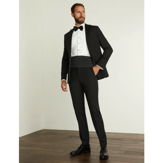 JAEGER Slim Fit Wool Tuxedo Jacket Men Black 6 JAEGER Slim Fit Wool Tuxedo Jacket Men Black - Image 6