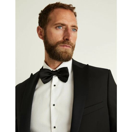 JAEGER Slim Fit Wool Tuxedo Jacket Men Black 8 JAEGER Slim Fit Wool Tuxedo Jacket Men Black - Image 8