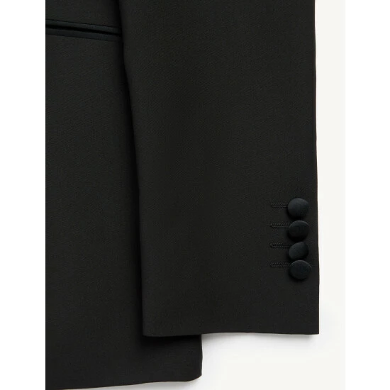 JAEGER Slim Fit Wool Tuxedo Jacket Men Black 11 JAEGER Slim Fit Wool Tuxedo Jacket Men Black - Image 11