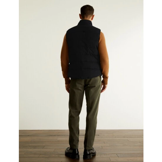 JAEGER Wool Blend Padded Gilet With Recycled Feather And Down Men Navy 8 JAEGER Wool Blend Padded Gilet With Recycled Feather And Down Men Navy - Image 8
