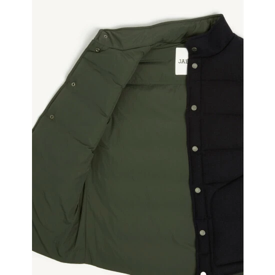 JAEGER Wool Blend Padded Gilet With Recycled Feather And Down Men Navy 10 JAEGER Wool Blend Padded Gilet With Recycled Feather And Down Men Navy - Image 10