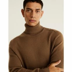 JAEGER Wool With Cashmere Roll Neck Jumper Men Toffee -JAEGER Shop unnamed file 686