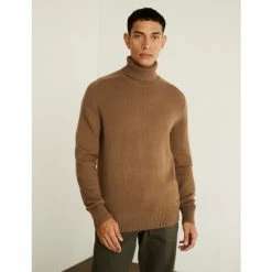 JAEGER Wool With Cashmere Roll Neck Jumper Men Toffee -JAEGER Shop unnamed file 687