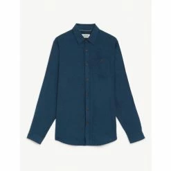 JAEGER Cotton With Wool Flannel Shirt Men Khaki