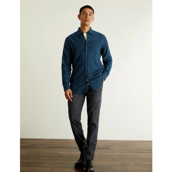 JAEGER Cotton With Wool Flannel Shirt Men Khaki 2 JAEGER Cotton With Wool Flannel Shirt Men Khaki - Image 2