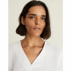 JAEGER Pure Linen V-Neck Top Women Navy 18 JAEGER Pure Linen V-Neck Top Women Navy -JAEGER Shop unnamed file 714