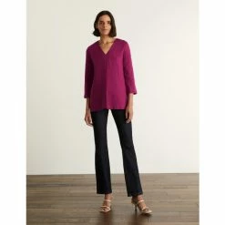 JAEGER Pure Linen V-Neck Top Women Navy 19 JAEGER Pure Linen V-Neck Top Women Navy -JAEGER Shop unnamed file 715