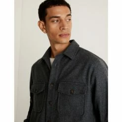 JAEGER Italian Wool Blend Overshirt Men Navy -JAEGER Shop unnamed file 719