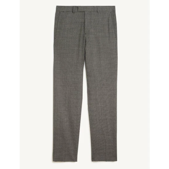 JAEGER Tailored Fit Bi-Stretch Puppytooth Trousers Men Dark Grey Mix 1 JAEGER Tailored Fit Bi-Stretch Puppytooth Trousers Men Dark Grey Mix