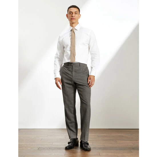 JAEGER Tailored Fit Bi-Stretch Puppytooth Trousers Men Dark Grey Mix 11 JAEGER Tailored Fit Bi-Stretch Puppytooth Trousers Men Dark Grey Mix - Image 11