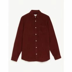 JAEGER Pure Cotton Corduroy Shirt Men Blue