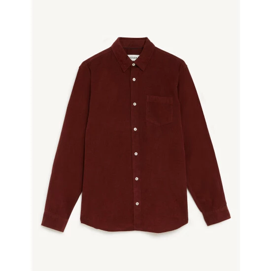 JAEGER Pure Cotton Corduroy Shirt Men Blue 1 JAEGER Pure Cotton Corduroy Shirt Men Blue