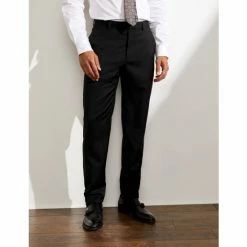 JAEGER Slim Fit Pure Wool Twill Trousers Men Black -JAEGER Shop unnamed file 758