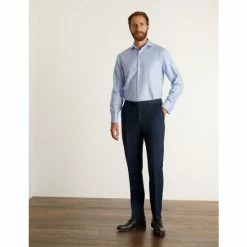 JAEGER Slim Fit Pure Wool Twill Trousers Men Black -JAEGER Shop unnamed file 761