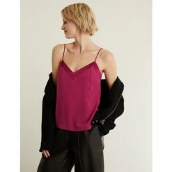 JAEGER Pure Silk V-Neck Cami Top Women Berry -JAEGER Shop unnamed file 77