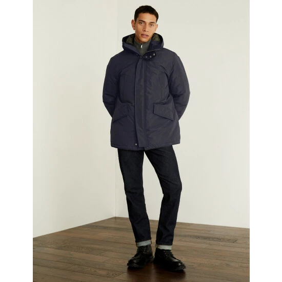 JAEGER Recycled Feather And Down Parka Jacket Men Navy 13 JAEGER Recycled Feather And Down Parka Jacket Men Navy - Image 13
