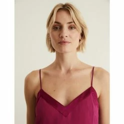 JAEGER Pure Silk V-Neck Cami Top Women Berry -JAEGER Shop unnamed file 78