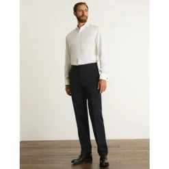 JAEGER Tailored Fit Super 100s Pure Wool Trousers Men Medium Navy 16 JAEGER Tailored Fit Super 100s Pure Wool Trousers Men Medium Navy -JAEGER Shop unnamed file 782