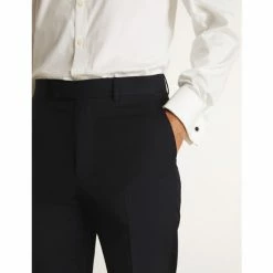 JAEGER Tailored Fit Super 100s Pure Wool Trousers Men Medium Navy 18 JAEGER Tailored Fit Super 100s Pure Wool Trousers Men Medium Navy -JAEGER Shop unnamed file 784