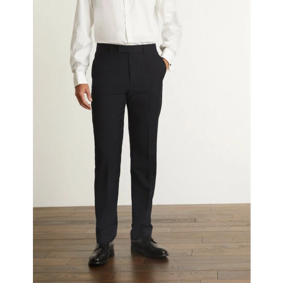 JAEGER Tailored Fit Super 100s Pure Wool Trousers Men Medium Navy 8 JAEGER Tailored Fit Super 100s Pure Wool Trousers Men Medium Navy - Image 8