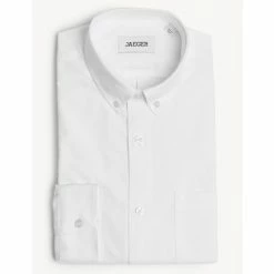 JAEGER Regular Fit Pure Cotton Oxford Shirt Men White