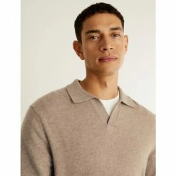 JAEGER Pure Cashmere Open Collar Jumper Men Navy -JAEGER Shop unnamed file 812