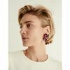 JAEGER Resin Link Earrings Women Dark Pink