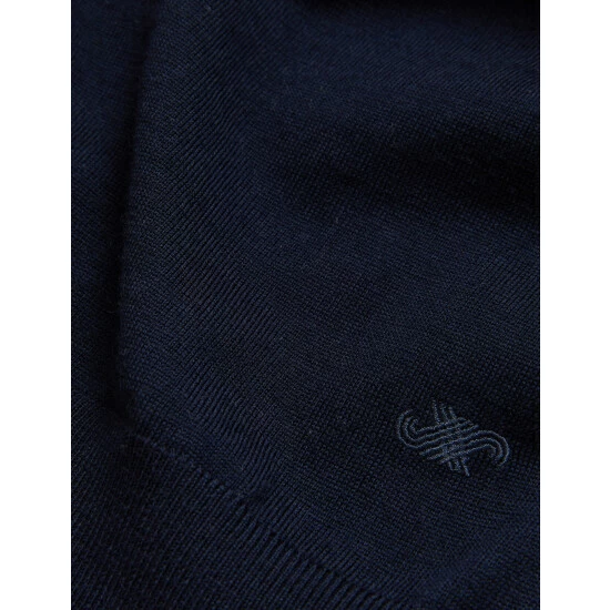 JAEGER Pure Extra Fine Merino Wool V-Neck Jumper Men Navy 5 JAEGER Pure Extra Fine Merino Wool V-Neck Jumper Men Navy - Image 5