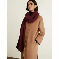 JAEGER Pure Wool Knitted Scarf Women Berry 8 JAEGER Pure Wool Knitted Scarf Women Berry -JAEGER Shop unnamed file 83