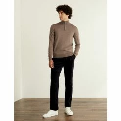 JAEGER Pure Extra Fine Merino Wool Half Zip Jumper Men Light Brown 15 JAEGER Pure Extra Fine Merino Wool Half Zip Jumper Men Light Brown -JAEGER Shop unnamed file 841