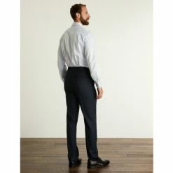 JAEGER Tailored Fit Pure Wool Birdseye Trousers Men Medium Navy -JAEGER Shop unnamed file 847