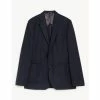 JAEGER Tailored Fit Wool Flannel Pinstripe Jacket Men Navy Marl