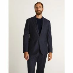 JAEGER Tailored Fit Wool Flannel Pinstripe Jacket Men Navy Marl 19 JAEGER Tailored Fit Wool Flannel Pinstripe Jacket Men Navy Marl -JAEGER Shop unnamed file 871