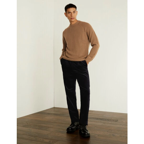 JAEGER Pure Extra Fine Merino Wool Ribbed Jumper Men Medium Blue 9 JAEGER Pure Extra Fine Merino Wool Ribbed Jumper Men Medium Blue - Image 9