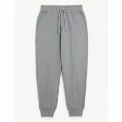 JAEGER Cotton With Wool Blend Cuffed Joggers Men Grey Marl