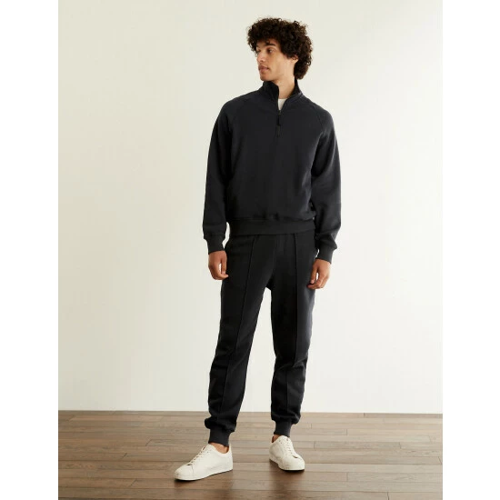 JAEGER Cotton With Wool Blend Cuffed Joggers Men Grey Marl 8 JAEGER Cotton With Wool Blend Cuffed Joggers Men Grey Marl - Image 8