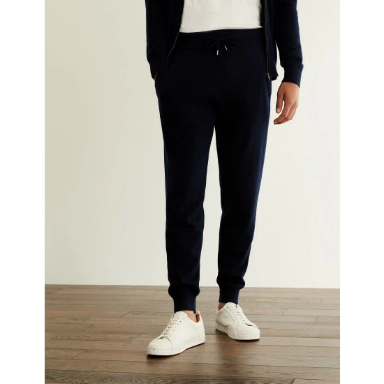JAEGER Pure Cashmere Knitted Joggers Men Navy 2 JAEGER Pure Cashmere Knitted Joggers Men Navy - Image 2