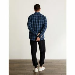 JAEGER Cotton With Wool Flannel Checked Shirt Men Blue 13 JAEGER Cotton With Wool Flannel Checked Shirt Men Blue -JAEGER Shop unnamed file 906