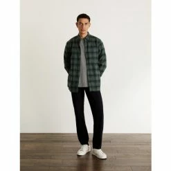 JAEGER Cotton With Wool Flannel Checked Shirt Men Blue 17 JAEGER Cotton With Wool Flannel Checked Shirt Men Blue -JAEGER Shop unnamed file 910