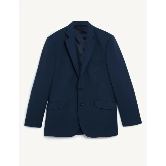 JAEGER Tailored Fit Pure Wool Twill Jacket Men Medium Navy 1 JAEGER Tailored Fit Pure Wool Twill Jacket Men Medium Navy