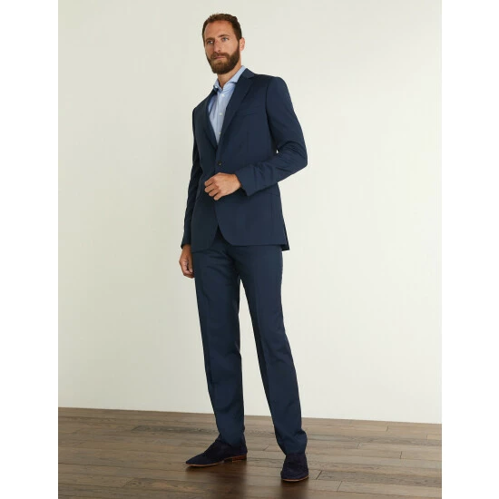 JAEGER Tailored Fit Pure Wool Twill Jacket Men Medium Navy 6 JAEGER Tailored Fit Pure Wool Twill Jacket Men Medium Navy - Image 6