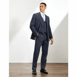 JAEGER Tailored Fit Pure Wool Bi-Stretch Trousers Men Navy Marl 15 JAEGER Tailored Fit Pure Wool Bi-Stretch Trousers Men Navy Marl -JAEGER Shop unnamed file 939
